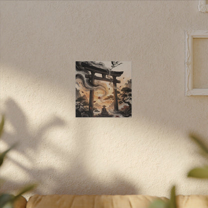 Torii Gate Ukiyo E Inspired Canvas Art | Serene Zen Art