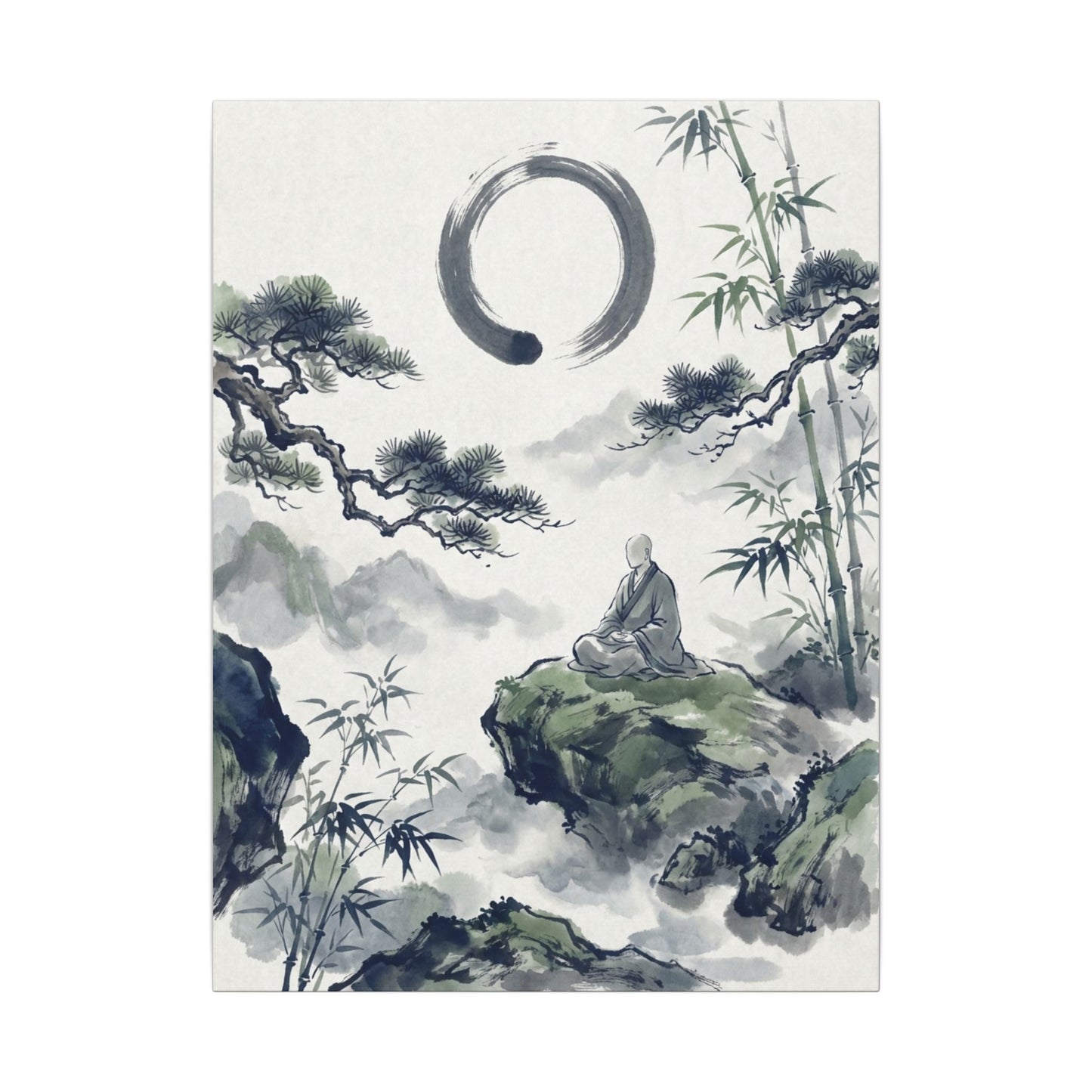 Zen Sumi-e Canvas Art