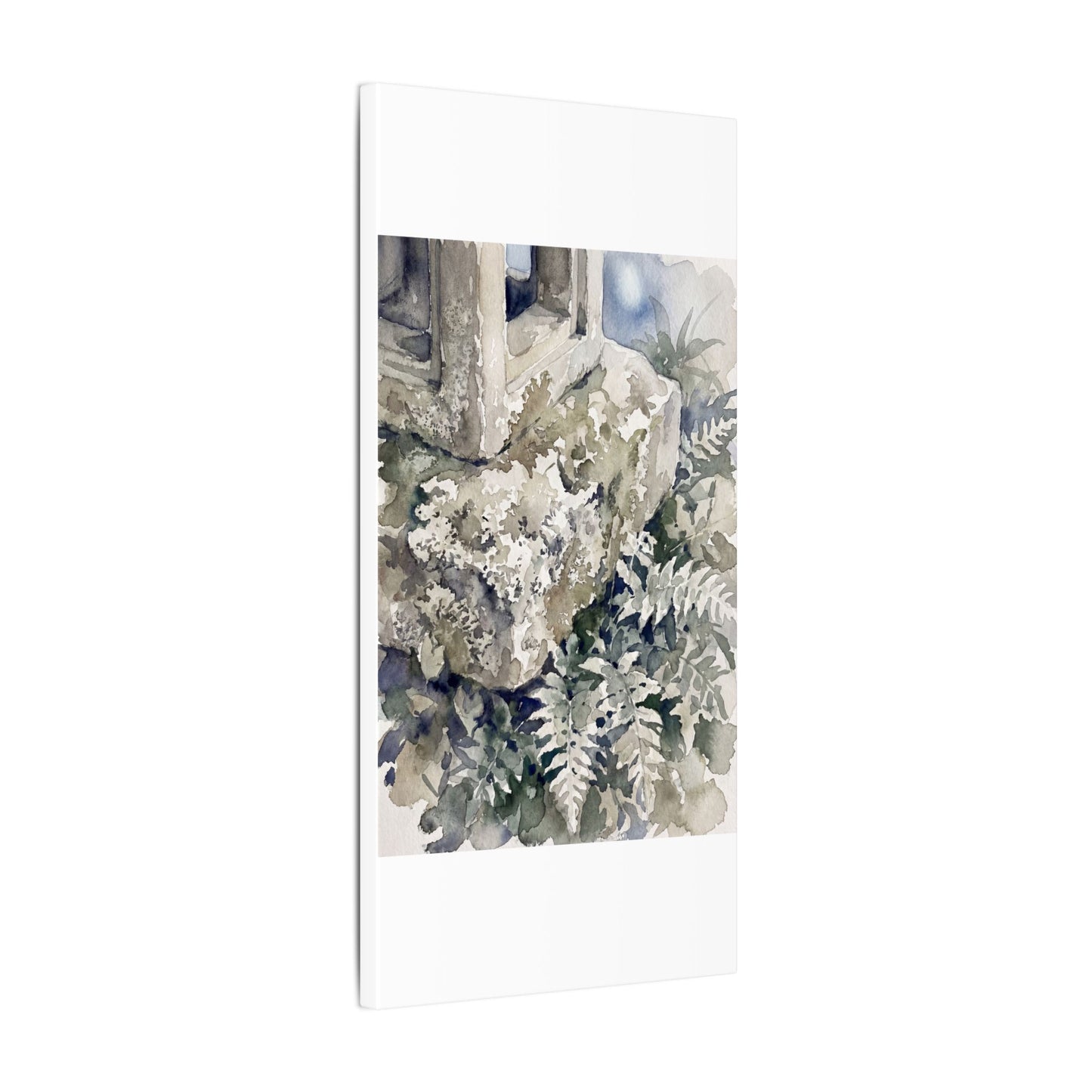 Stone Lantern Watercolor Canvas Art | Elegant Japandi Art