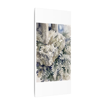 Stone Lantern Watercolor Canvas Art | Elegant Japandi Art