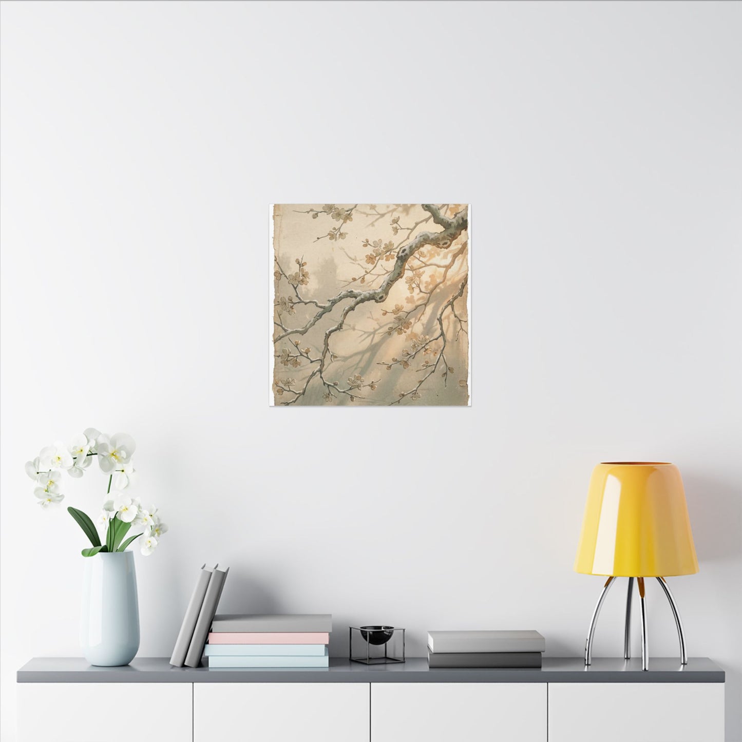 Cherry Blossom Canvas Art | Winter Japandi Japanese Pattern Art