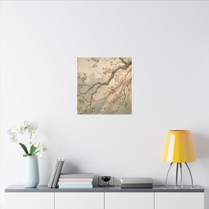 Cherry Blossom Canvas Art | Winter Japandi Japanese Pattern Art