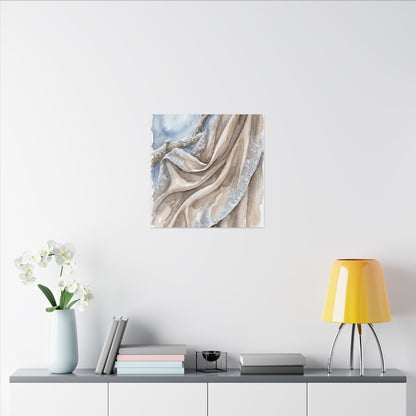 Silk Drape Winter Canvas Art | Japandi Cozy Design