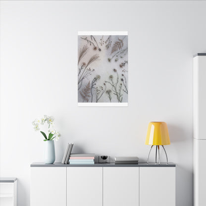 Dried Flowers Japanese Pattern Canvas Art | Elegant Japandi Art