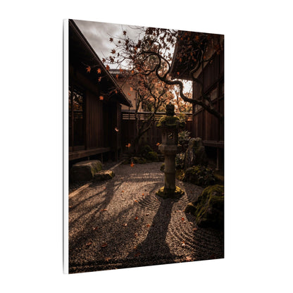 Seijaku Stone Lantern Canvas Art - Dark Japandi Shadow Zen