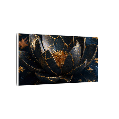 Moonlight Lotus Flower Canvas Art - Kintsugi Fukinsei