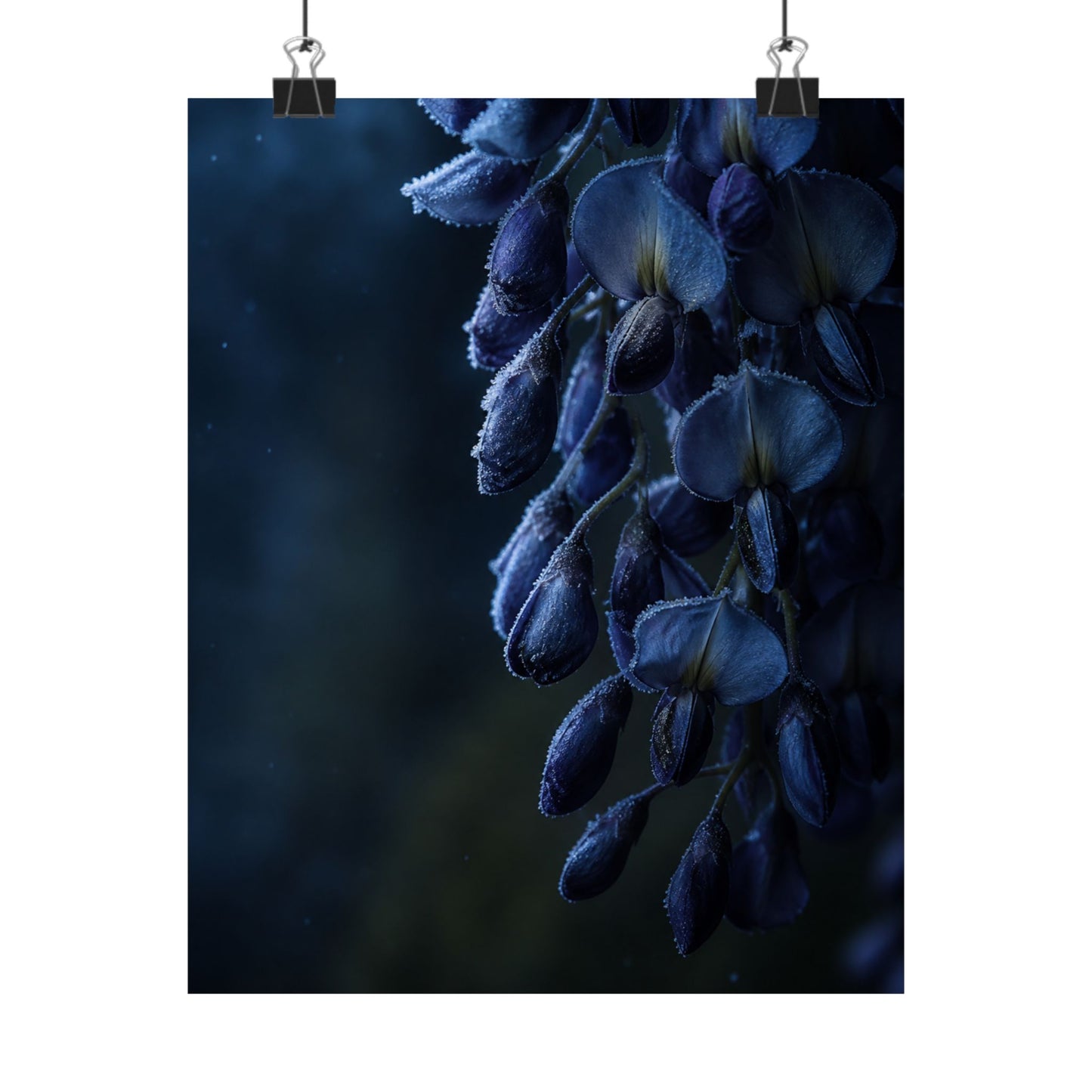 Wisteria Shadow Zen Wall Art Print | Sophisticated Dark Japandi Art