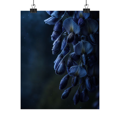 Wisteria Shadow Zen Wall Art Print | Sophisticated Dark Japandi Art