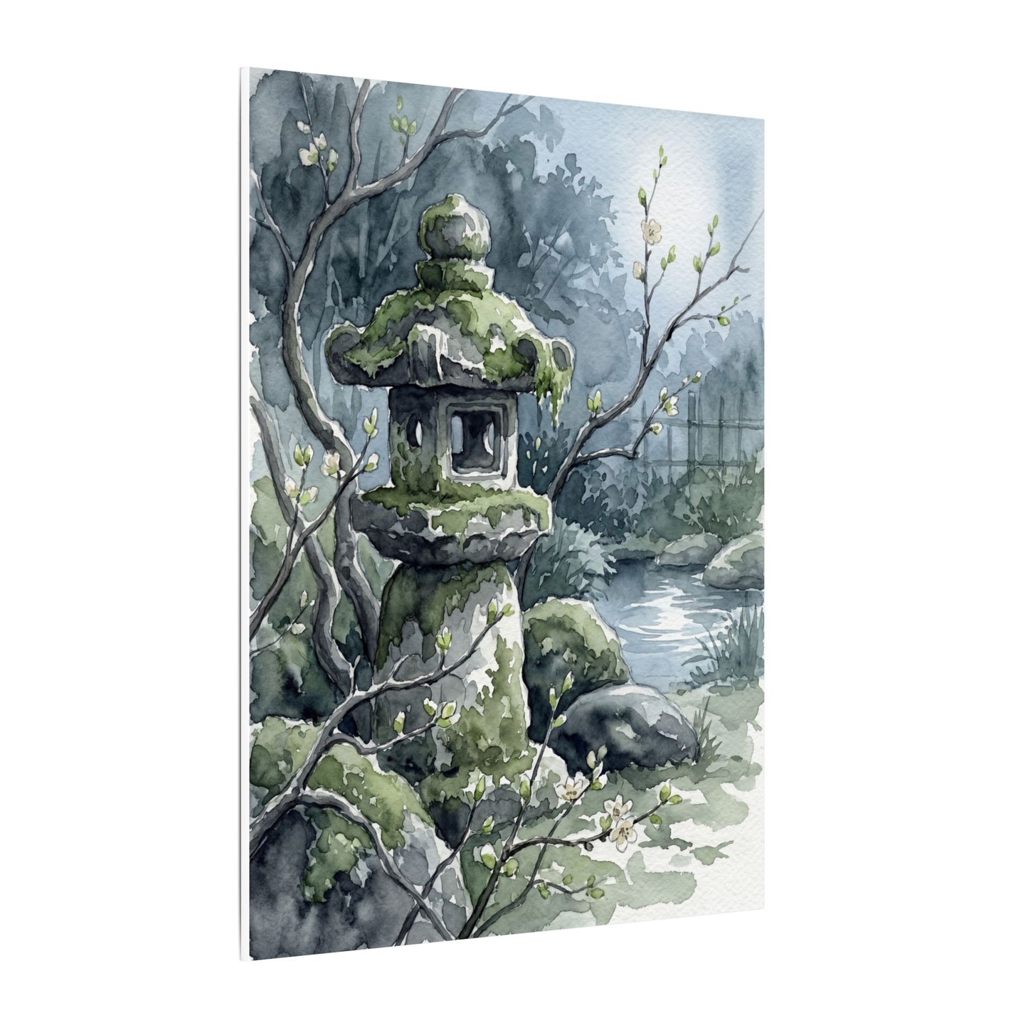 Moonlight Stone Lantern Canvas Art - Japandi Seijaku