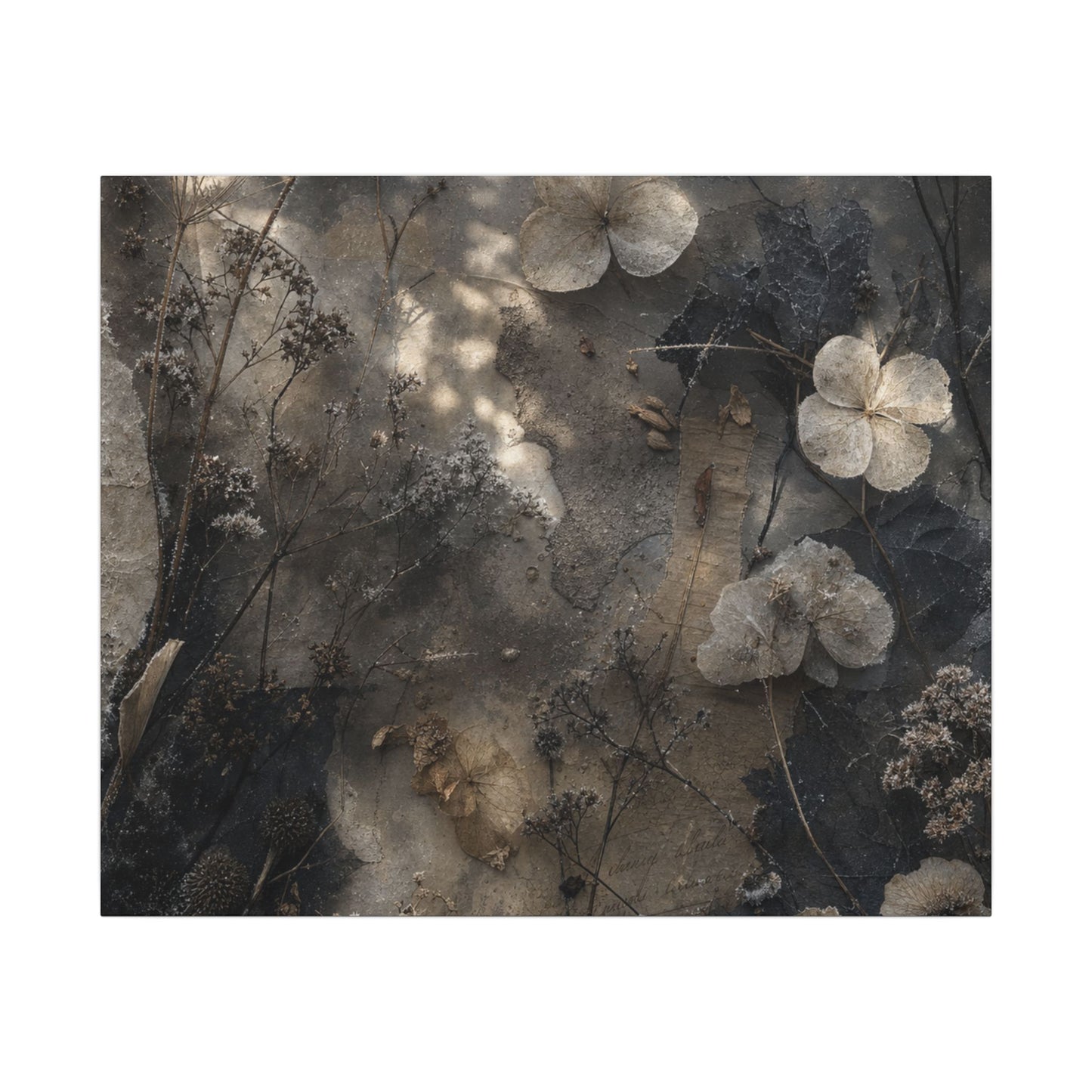 Winter Dried Flowers Texture Canvas Art | Elegant Decor