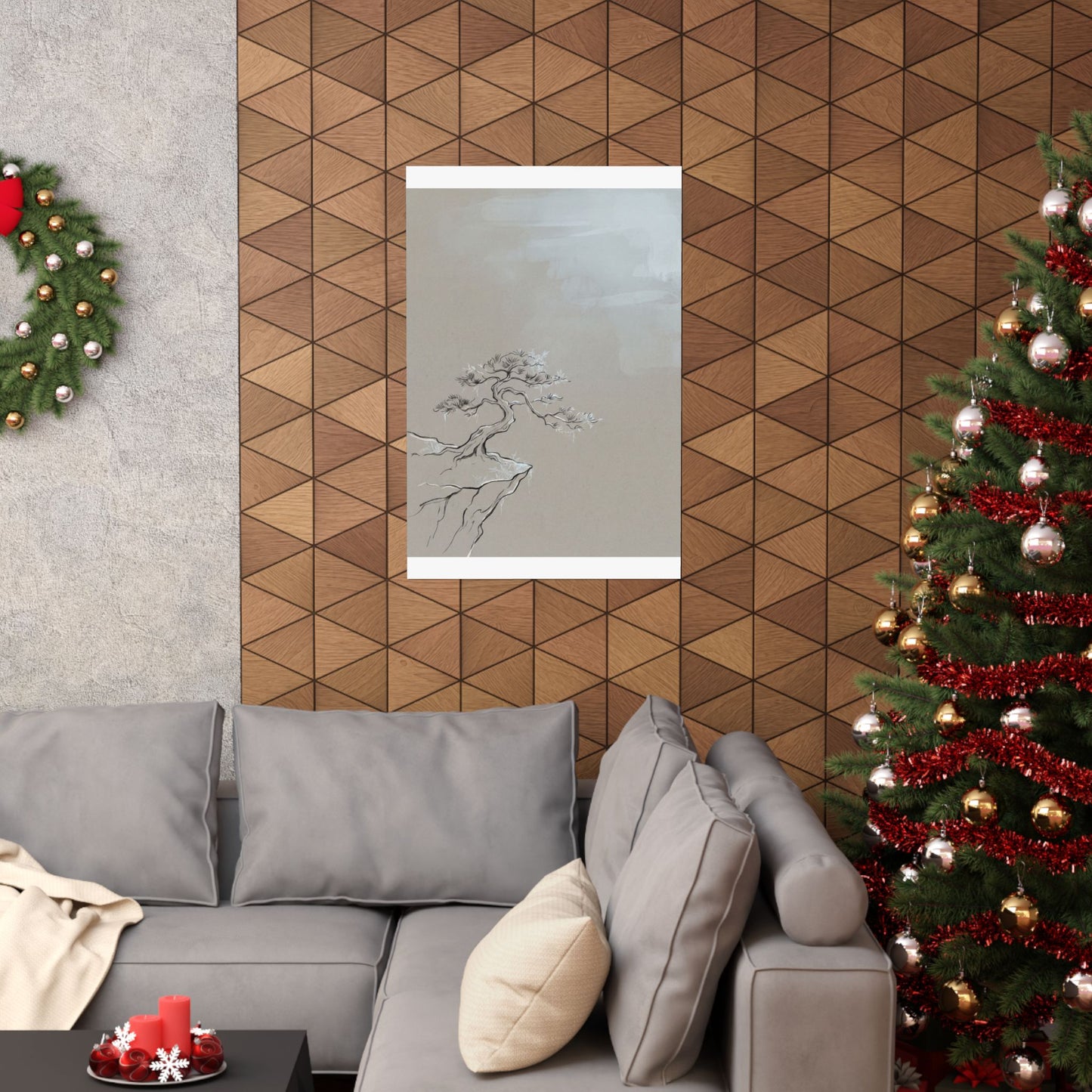 Ma Pine Tree Wall Art Print - Japandi Minimal Line