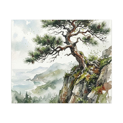 Pine Tree Spring Canvas Art | Japandi Neutral Design