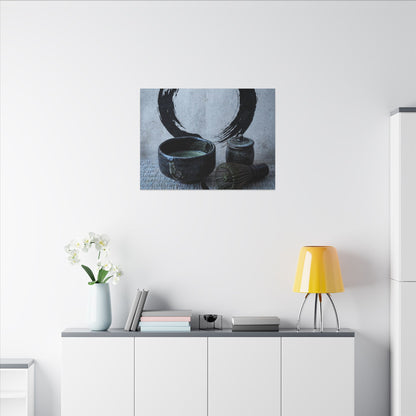 Tea Ceremony Canvas Art | Winter Zen Enso Art