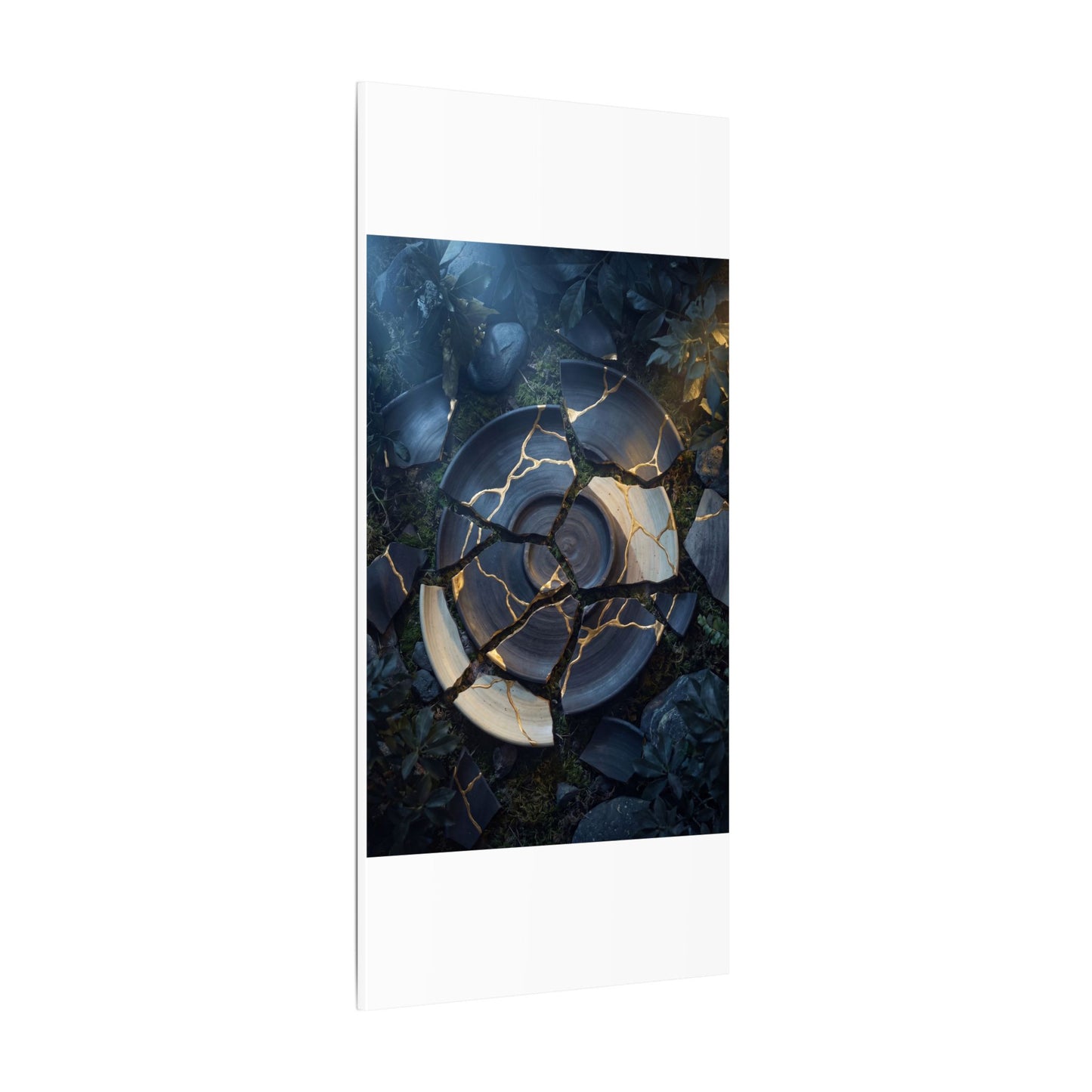 Resilient Broken Pottery Canvas Art - Gold Vein Kintsugi