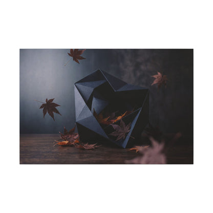 Dark Japandi Paper Fold in Dawn | Shadow Zen Canvas Art