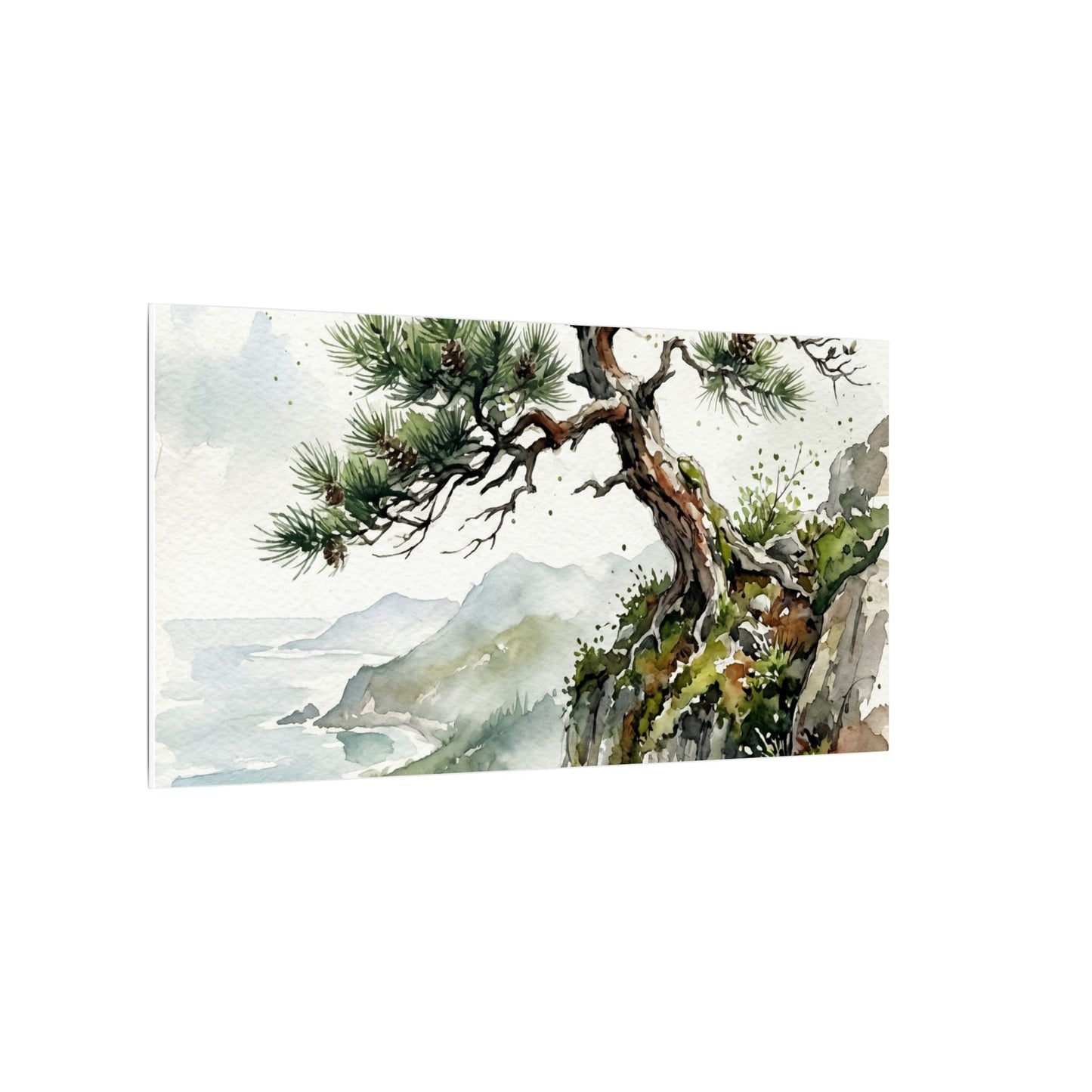 Pine Tree Spring Canvas Art | Japandi Neutral Design