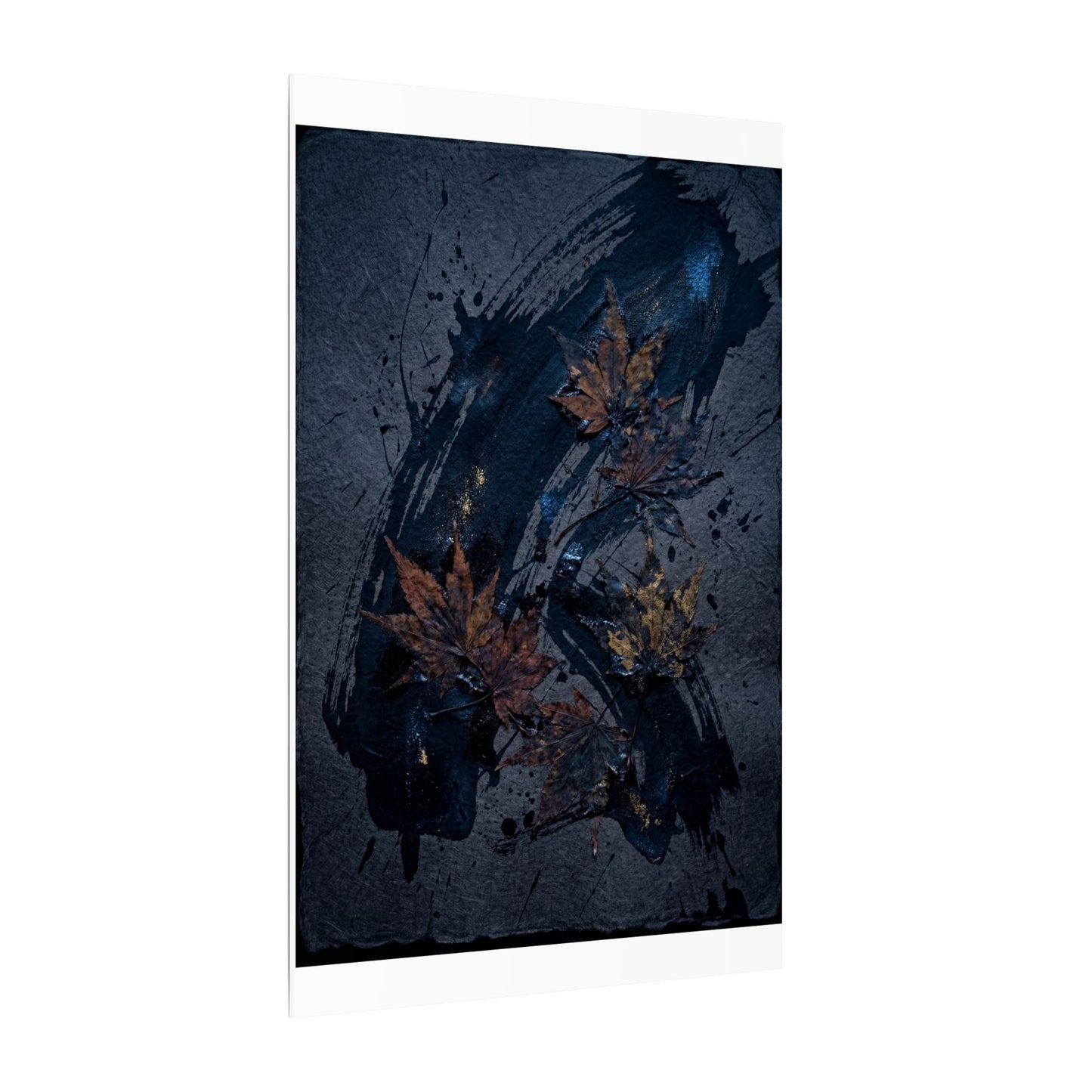 Sophisticated Ink Brushstroke Canvas Art - Dark Texture Dark Japandi