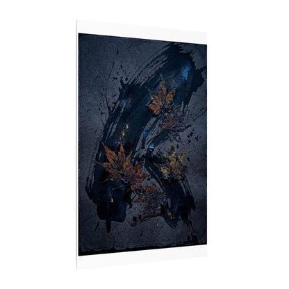 Sophisticated Ink Brushstroke Canvas Art - Dark Texture Dark Japandi