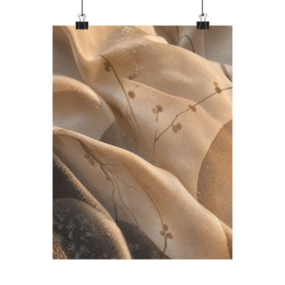 Silk Drape Winter Wall Art Print | Japandi Cozy Design