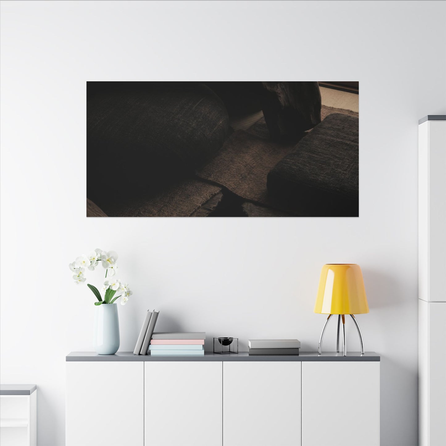 Dark Japandi Shadow Zen Canvas Art