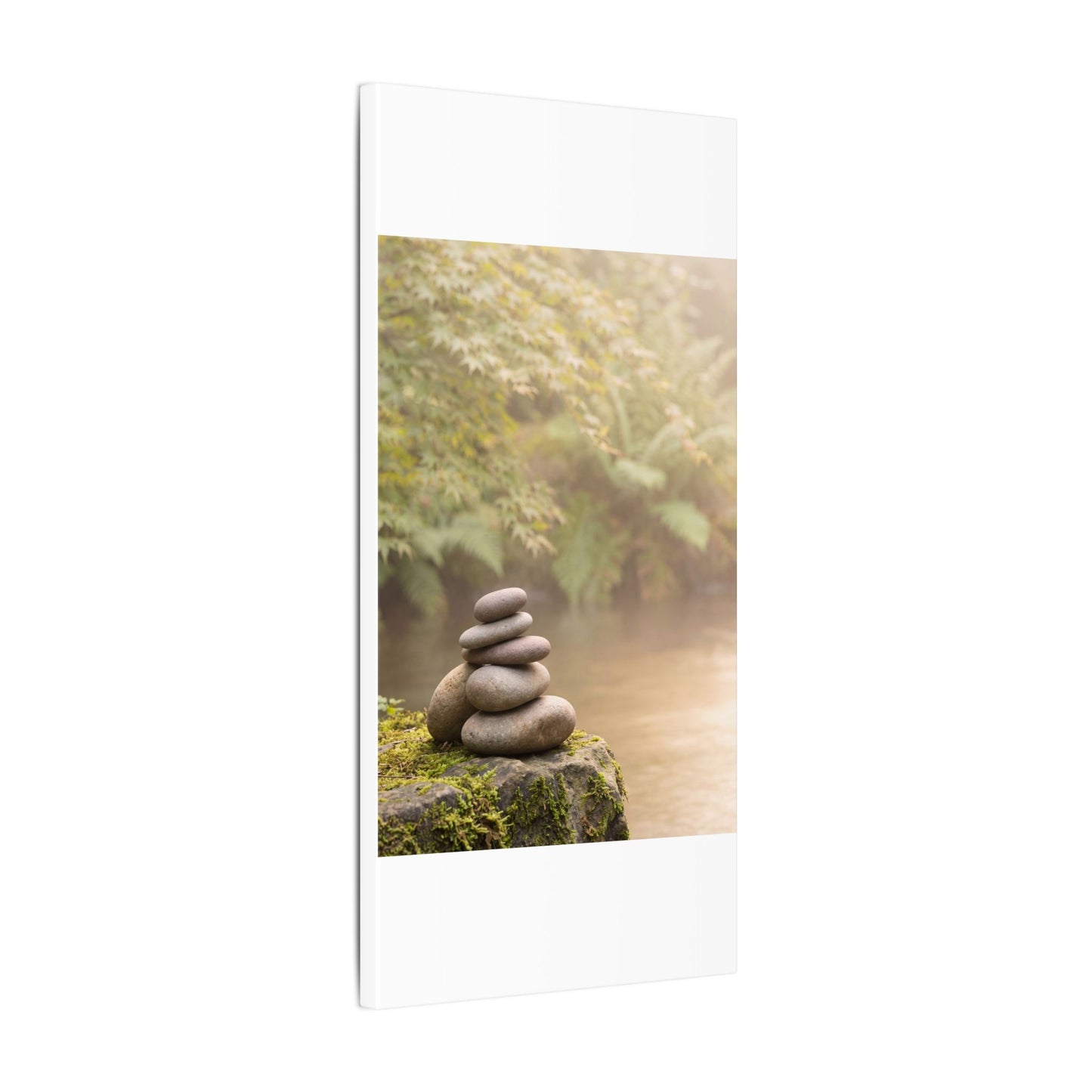 Cozy River Stones Canvas Art - Japanese Pattern Japandi