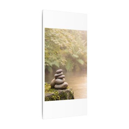 Cozy River Stones Canvas Art - Japanese Pattern Japandi