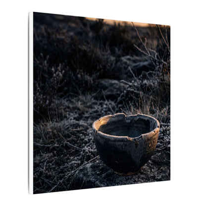 Kanso Ceramic Bowl Canvas Art - Dark Japandi Dark Texture