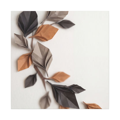 Paper Fold Autumn Canvas Art | Japandi Earthy Design