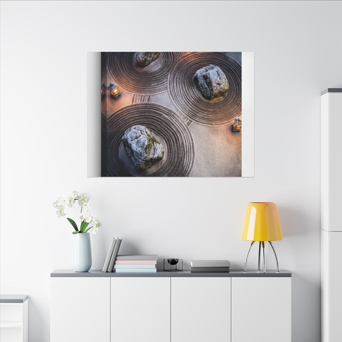 Candlelight Rock Garden Canvas Art - Japandi Ma