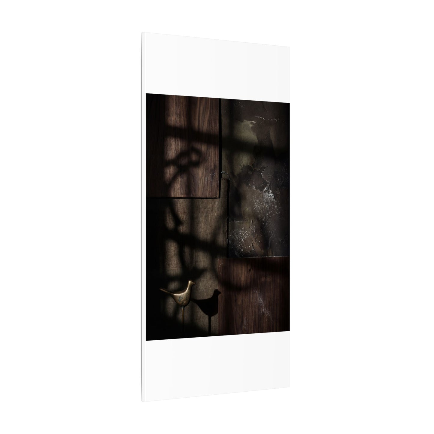 Dark Japandi Shadow Play in Candlelight | Dark Texture Canvas Art