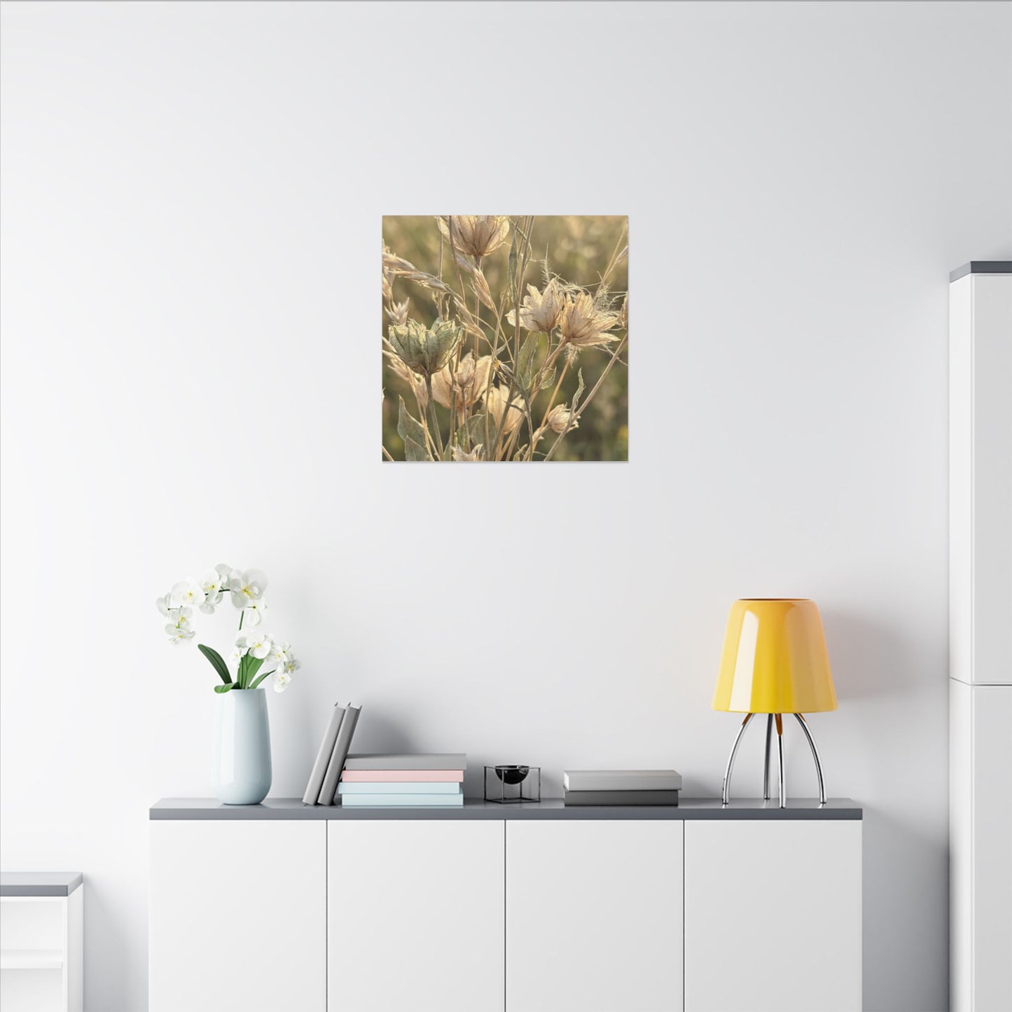Summer Dried Flowers Minimal Line Canvas Art | Cozy Decor