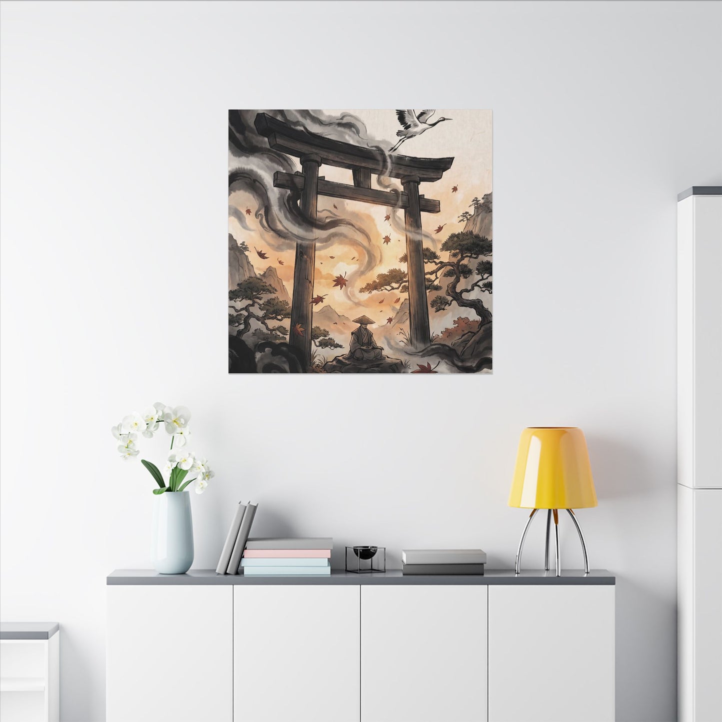 Torii Gate Ukiyo E Inspired Canvas Art | Serene Zen Art