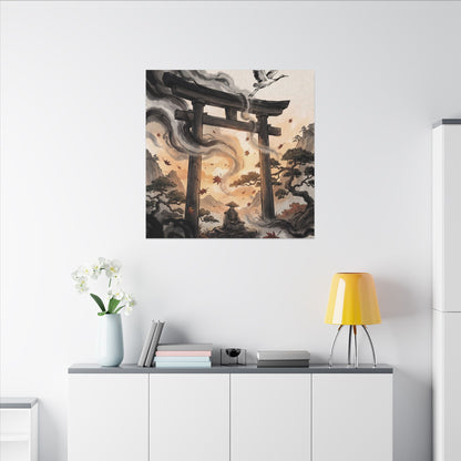 Torii Gate Ukiyo E Inspired Canvas Art | Serene Zen Art