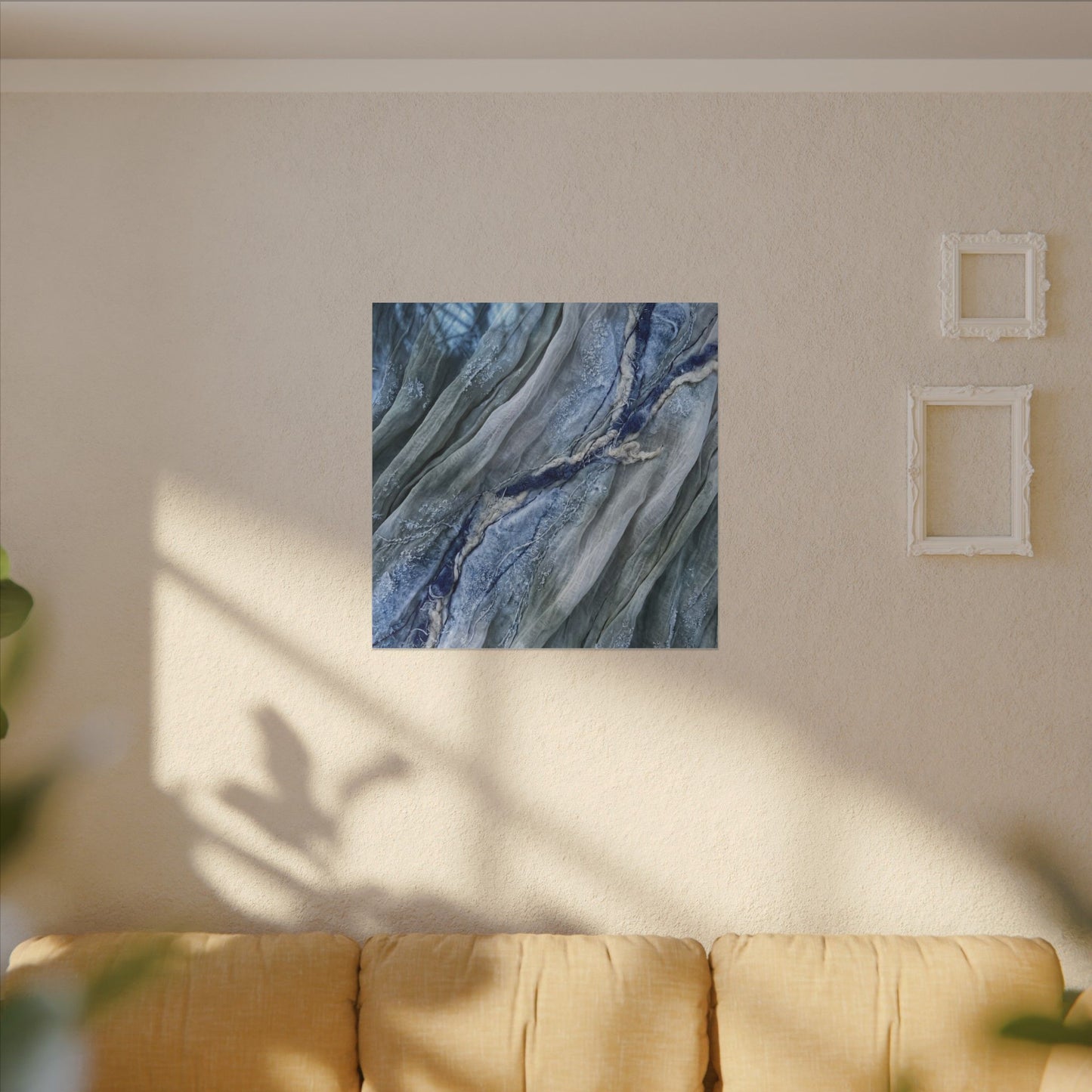 Moonlight Silk Drape Canvas Art - Japandi Mono No Aware