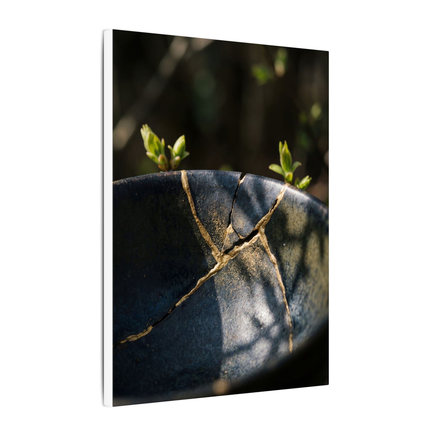 Seijaku Broken Pottery Canvas Art - Dark Japandi Shadow Zen