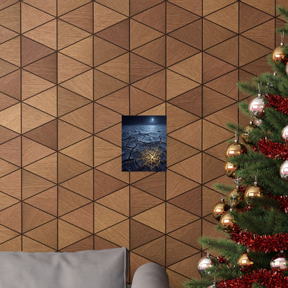Artful Cracked Earth Wall Art Print - Gold Vein Kintsugi
