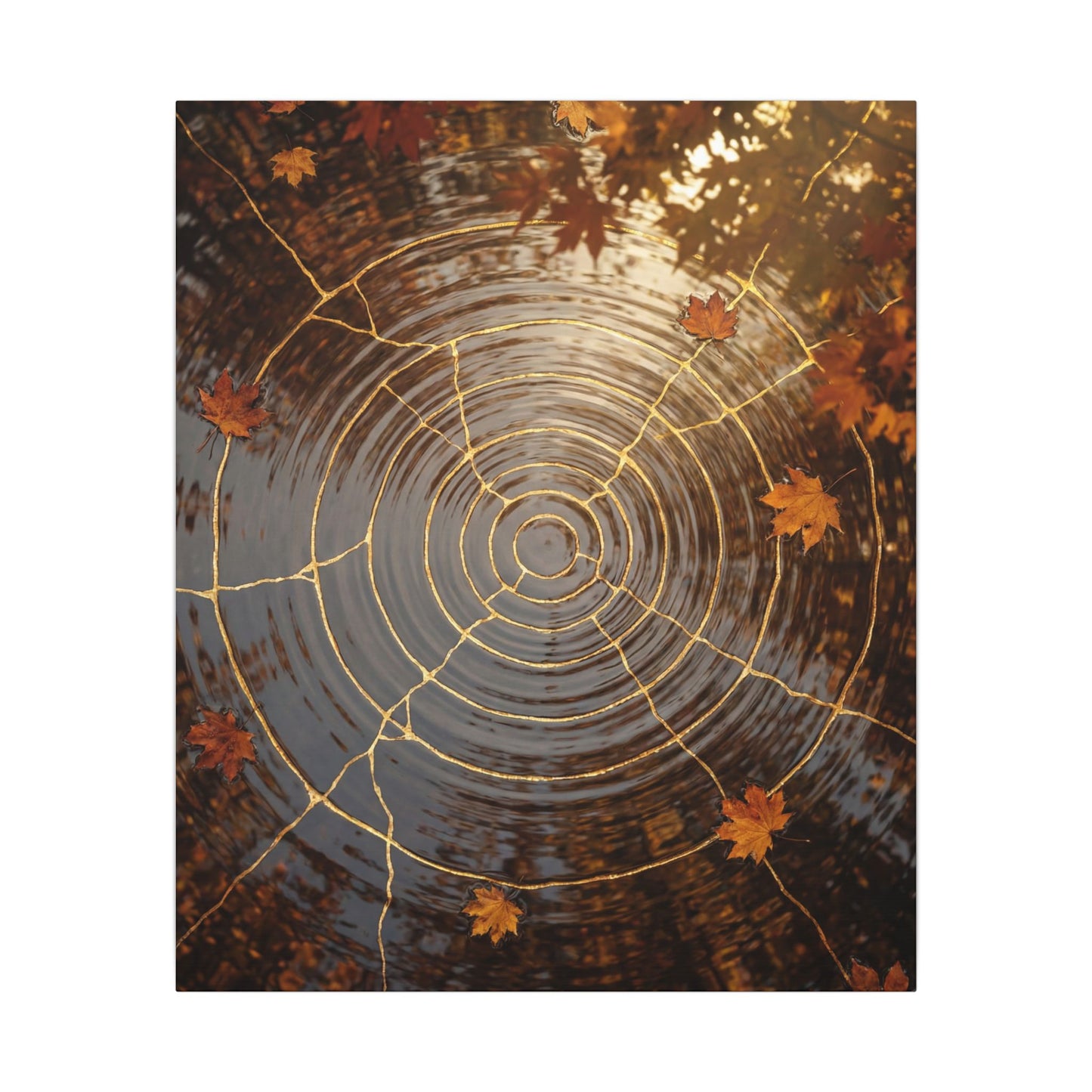 Artful Water Ripple Canvas Art - Gold Vein Kintsugi