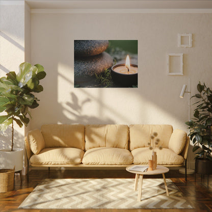Warm River Stones Canvas Art - Japanese Pattern Japandi