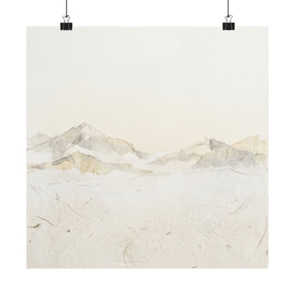 Winter Mountain Mist Texture Wall Art Print | Elegant Decor