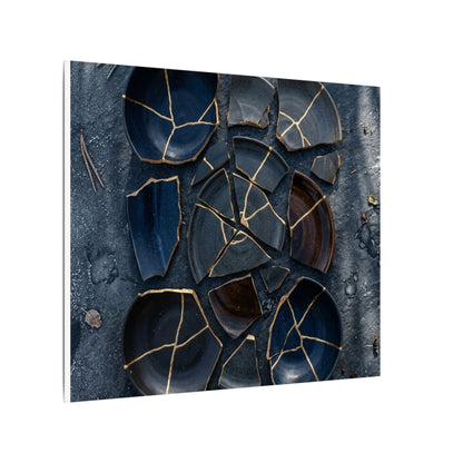 Dark Japandi Broken Pottery in Dappled | Shadow Zen Canvas Art