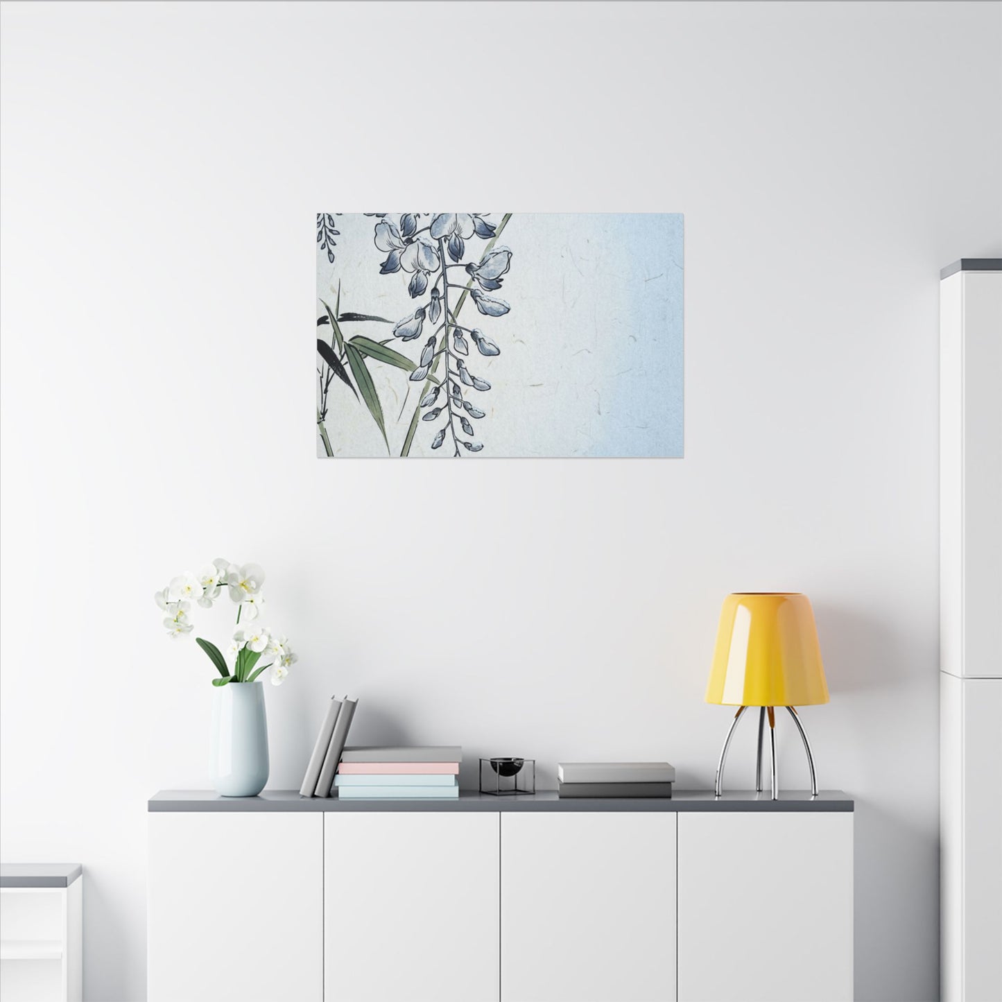 Zen Wisteria in Moonlight | Ukiyo E Inspired Canvas Art