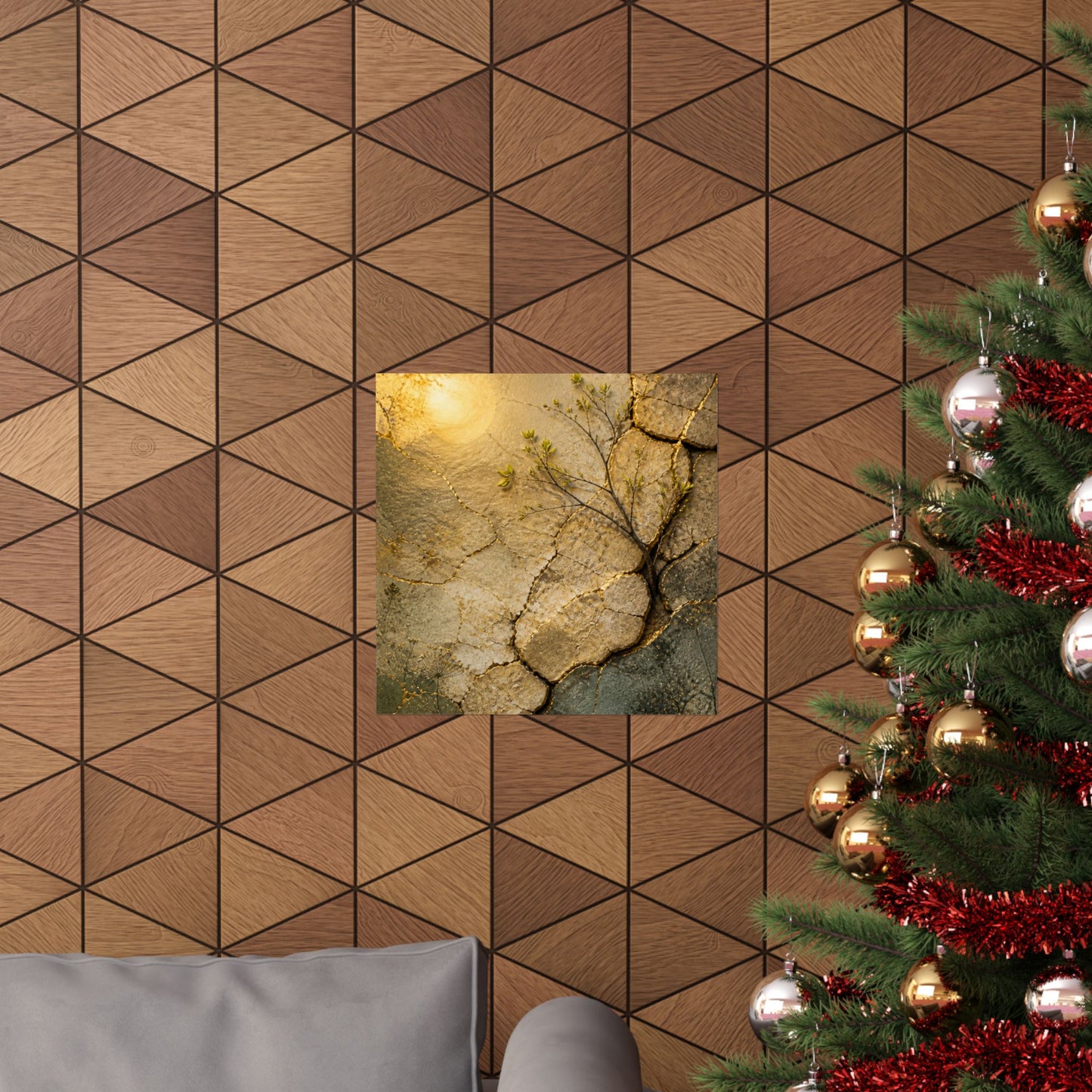 Cracked Earth Texture Wall Art Print | Earthy Japandi Art