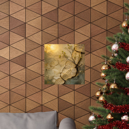 Cracked Earth Texture Wall Art Print | Earthy Japandi Art