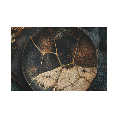 Kintsugi Rust Patina in Dawn | Gold Repair Canvas Art