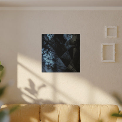 Shadow Play Winter Canvas Art | Dark Japandi Luxurious Design