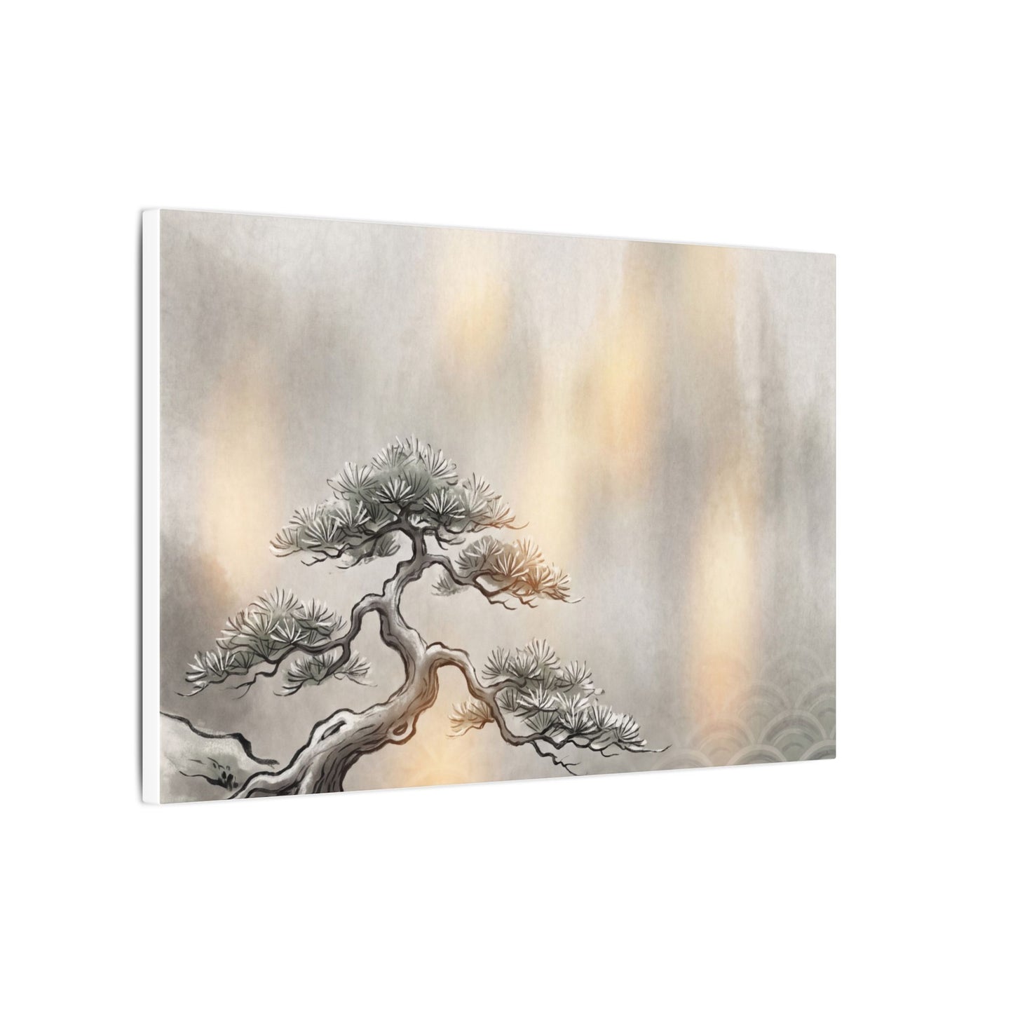 Pine Tree Canvas Art | Winter Japandi Japanese Pattern Art