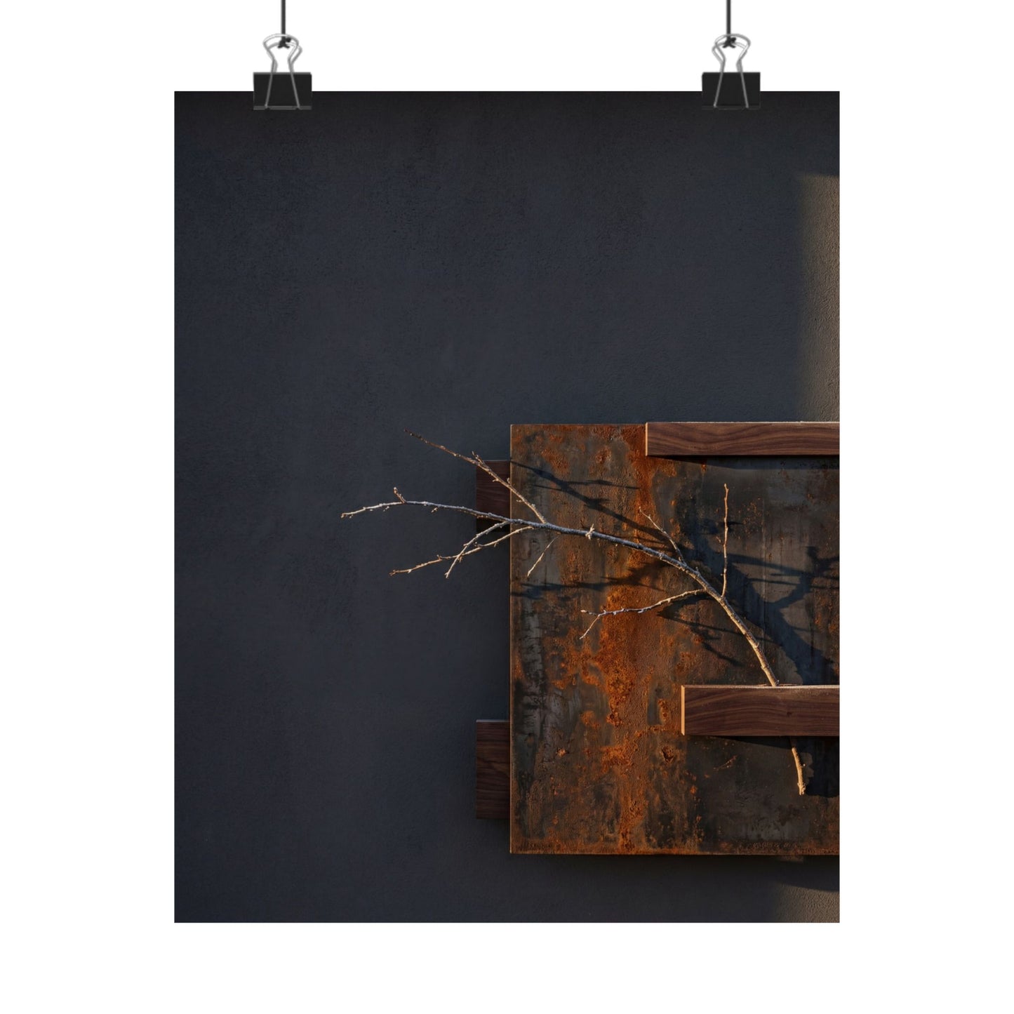 Ma Rust Patina Wall Art Print - Dark Japandi Dark Texture Art Print