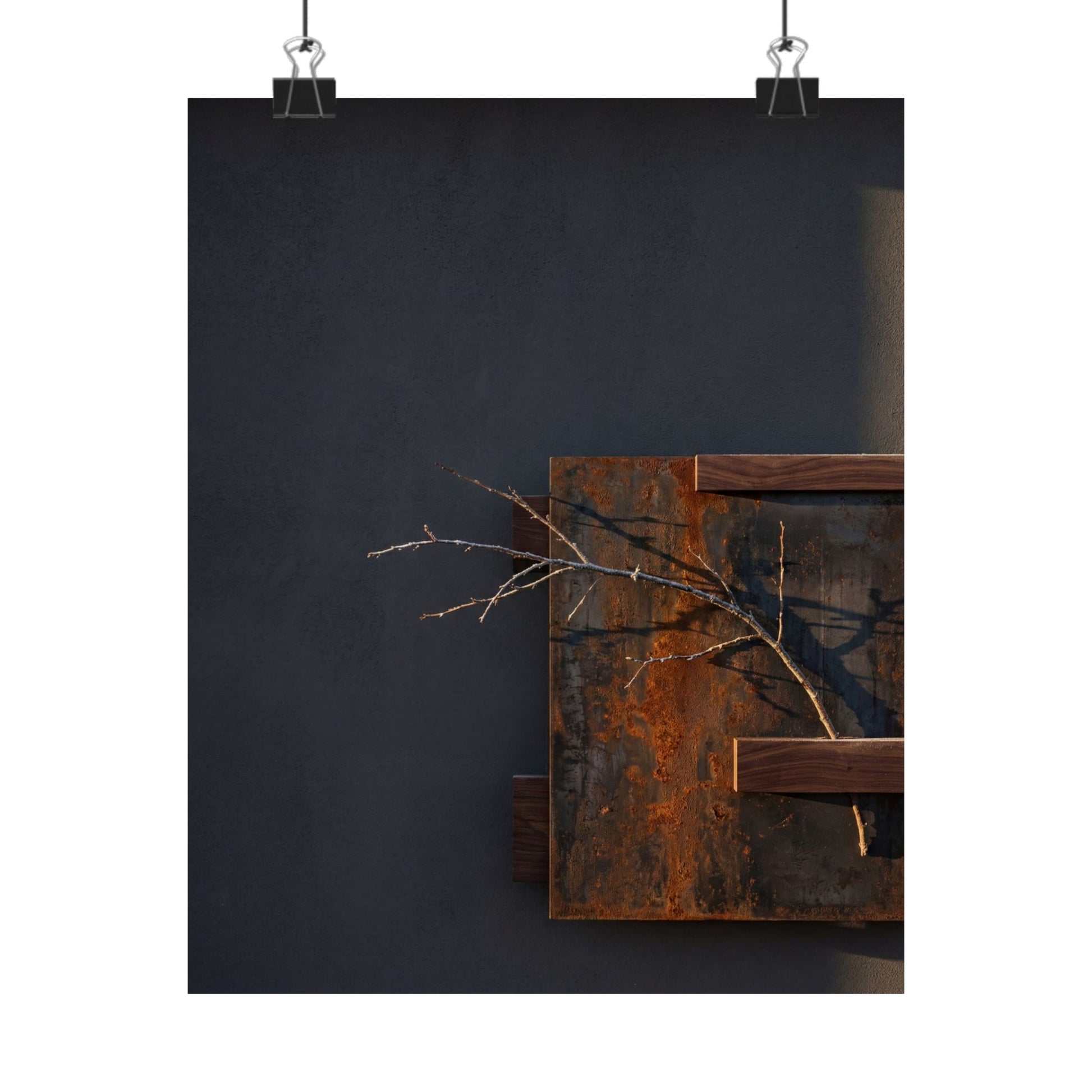 Ma Rust Patina Wall Art Print - Dark Japandi Dark Texture Art Print
