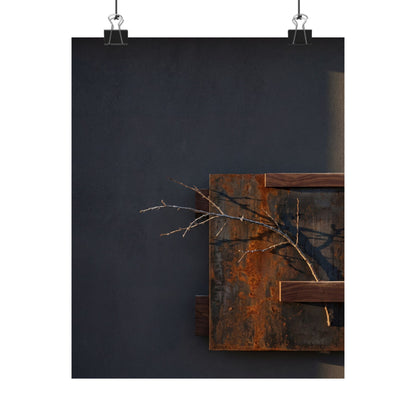 Ma Rust Patina Wall Art Print - Dark Japandi Dark Texture Art Print