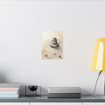River Stones Karesansui Canvas Art | Tranquil Zen Art